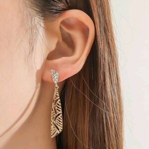 💖‎ 2/$30 Rhinestone Gold Wedding Drop Earrings Bridal Prom Statement